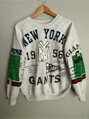 Vintage New York Giants Gray Graphic Crewneck Sweatshirt 1956 World Champions